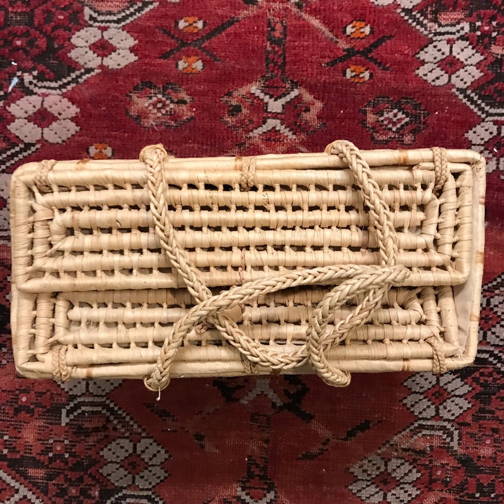 Vintage 70’s handmade basket purse